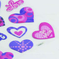 Cadeaux promotionnels de PVC de forme de coeur de couleur de scintillement autocollant gonflé décoratif pour des enfants